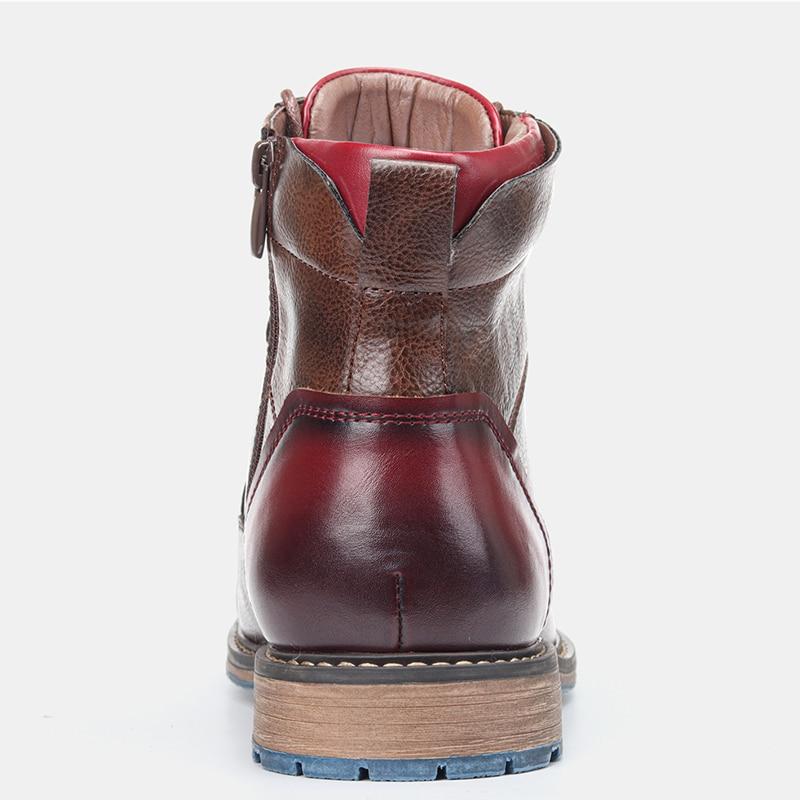 Elegante Jesolice Herren Braune Leder Stiefeletten mit Roten Akzenten und Robuster Sohle — Image 6