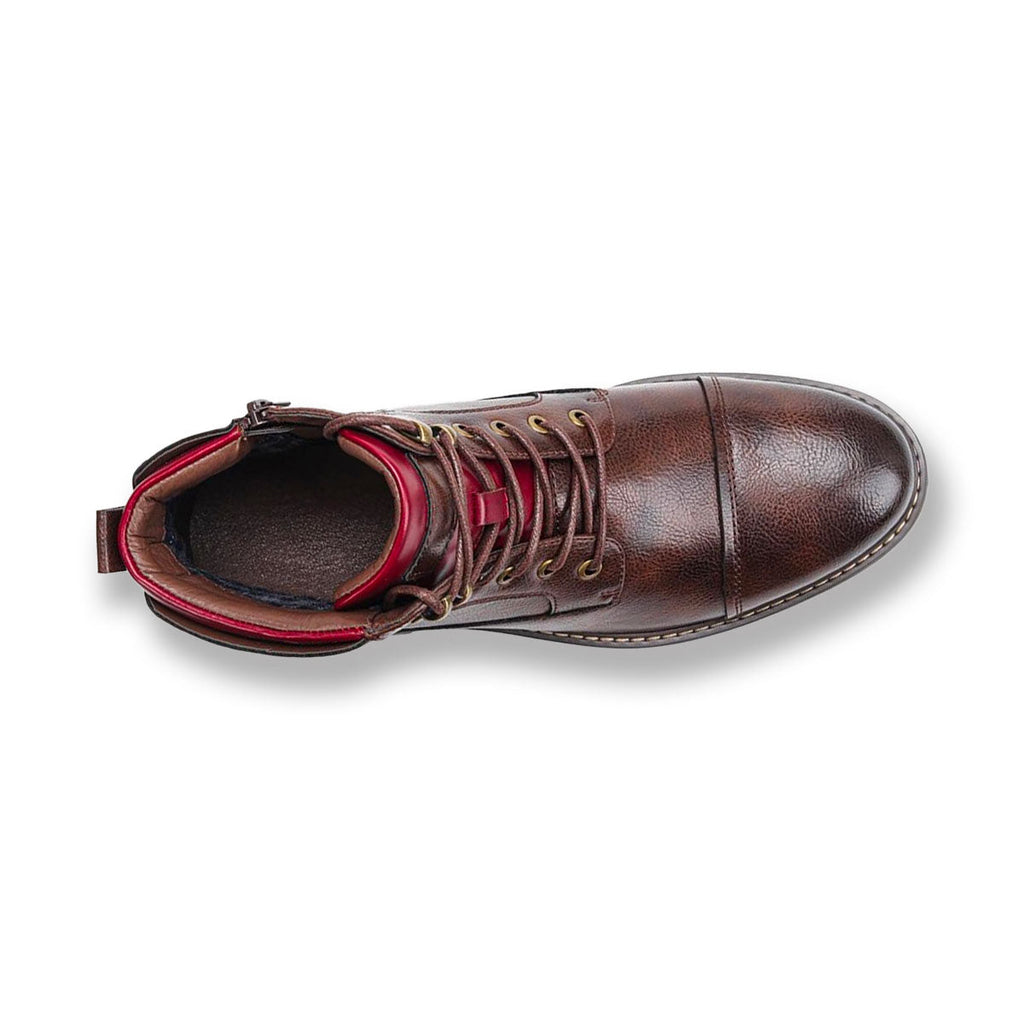 Elegante Jesolice Herren Braune Leder Stiefeletten mit Roten Akzenten und Robuster Sohle — Image 7