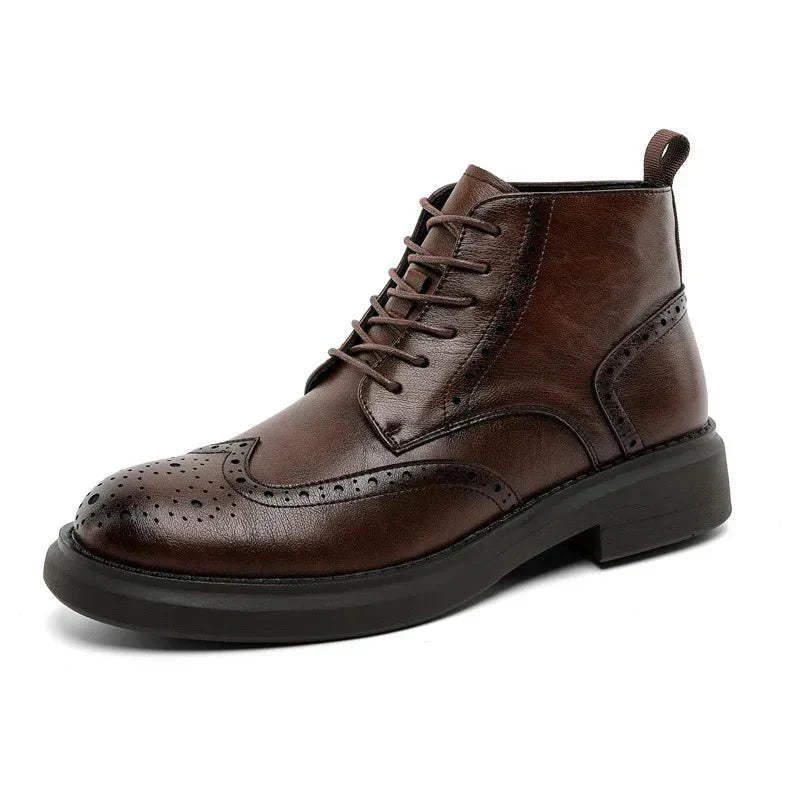 Elegante Jesolice Herren Leder Brogue Stiefeletten – Stilvolle Wingtip Schnürschuhe für Business und Freizeit — Image 7