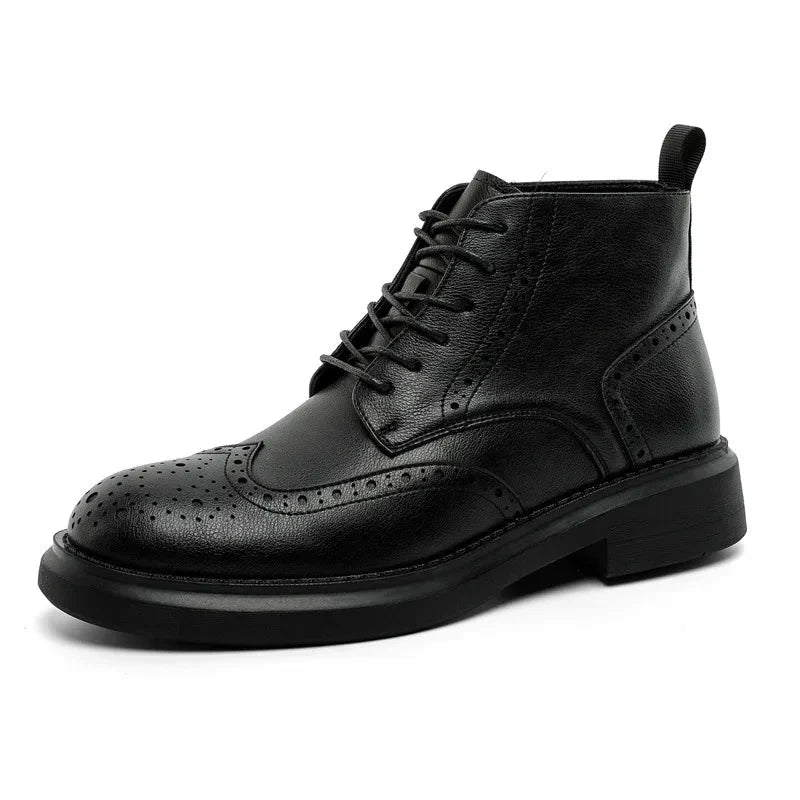 Elegante Jesolice Herren Leder Brogue Stiefeletten – Stilvolle Wingtip Schnürschuhe für Business und Freizeit — Image 8