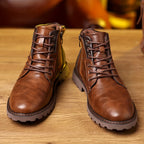 Elegante Jesolice Herren Leder Stiefeletten mit Seitenreißverschluss - Braun & Schwarz, Strapazierfähige Sohle — Image 2