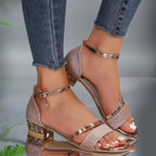 Elegance Sandalen in Schwarz, Rosa und Silber — Image 5