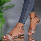 Elegance Sandalen in Schwarz, Rosa und Silber — Image 9