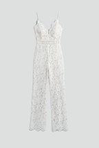 Eleganter Spitzen-Jumpsuit in Weiß — Main Image