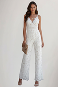 Eleganter Spitzen-Jumpsuit in Weiß — Image 2