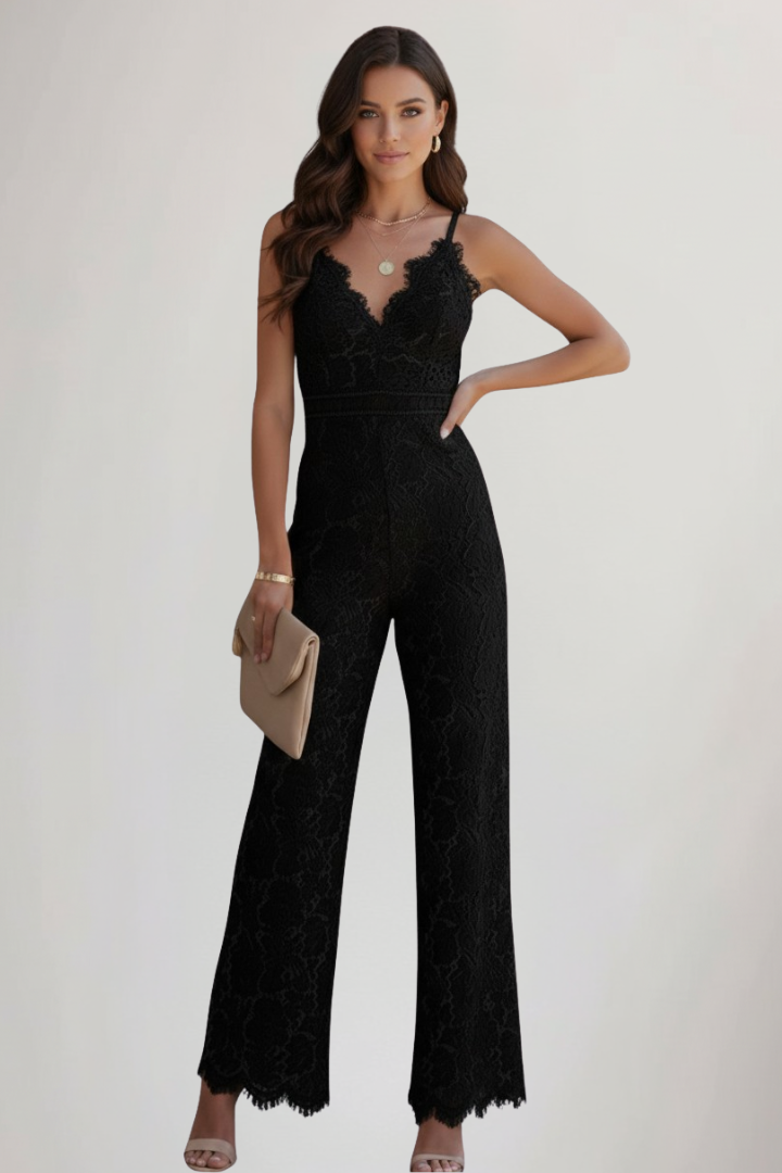 Eleganter Spitzen-Jumpsuit in Weiß — Image 6