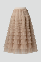 Eleganter Damen Tüllrock in Beige — Main Image