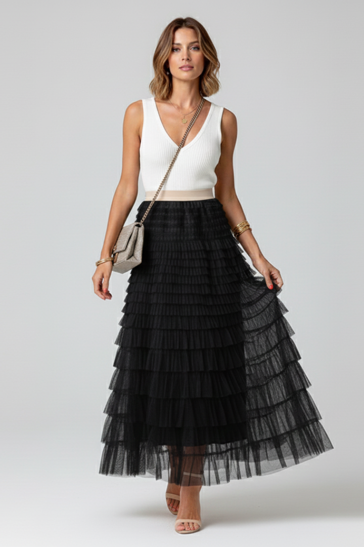 Eleganter Damen Tüllrock in Beige — Image 6