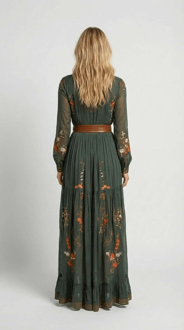 Floralia Maxikleid in Grün — Image 2