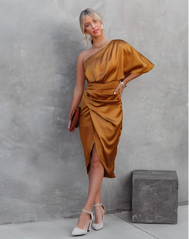 Marke One-Shoulder-Kleid Elegantes Design in verschiedenen Farben — Image 17