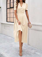 Marke Damen-Midikleid mit V-Ausschnitt und Puffärmeln — Image 15