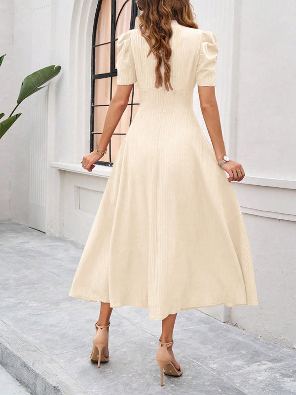 Marke Damen-Midikleid mit V-Ausschnitt und Puffärmeln — Image 14