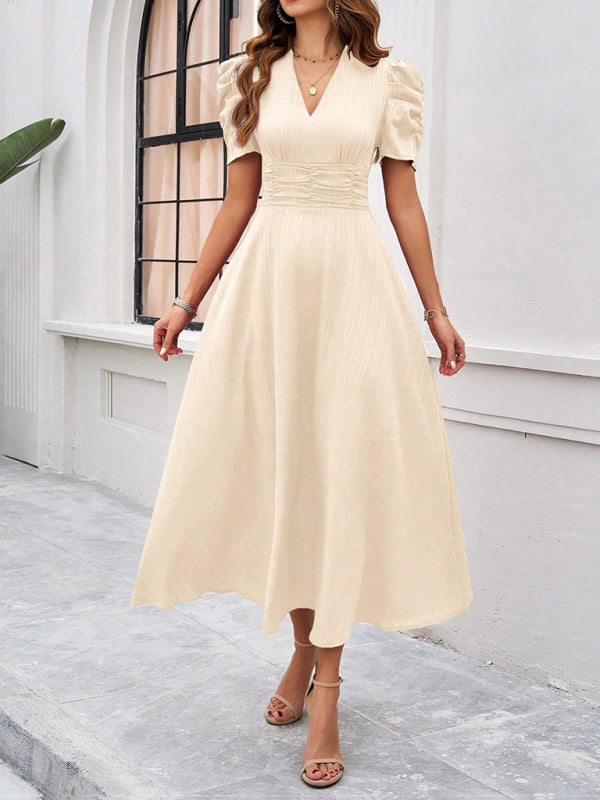 Marke Damen-Midikleid mit V-Ausschnitt und Puffärmeln — Image 16