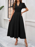 Marke Damen-Midikleid mit V-Ausschnitt und Puffärmeln — Image 34