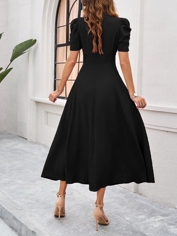 Marke Damen-Midikleid mit V-Ausschnitt und Puffärmeln — Image 31