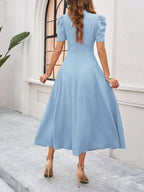Marke Damen-Midikleid mit V-Ausschnitt und Puffärmeln — Image 27