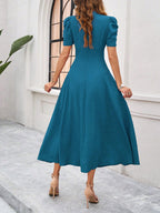 Marke Damen-Midikleid mit V-Ausschnitt und Puffärmeln — Image 21