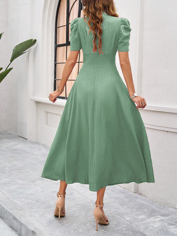 Marke Damen-Midikleid mit V-Ausschnitt und Puffärmeln — Image 35
