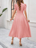 Marke Damen-Midikleid mit V-Ausschnitt und Puffärmeln — Image 17