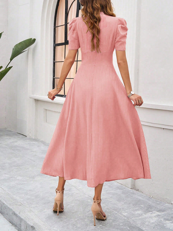 Marke Damen-Midikleid mit V-Ausschnitt und Puffärmeln — Image 17