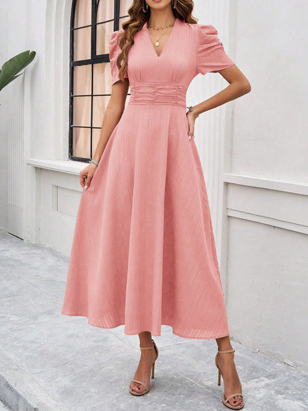 Marke Damen-Midikleid mit V-Ausschnitt und Puffärmeln — Image 19