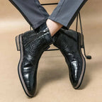 Jesolice Herren Ankle Boots aus Leder mit Krokodil-Muster – Stylische Schnallen-Stiefel für Business und Freizeit, Elegante — Image 15