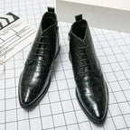 Jesolice Herren Ankle Boots aus Leder mit Krokodil-Muster – Stylische Schnürschuhe für Business und Freizeit Elegant — Image 5