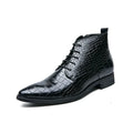 Jesolice Herren Ankle Boots aus Leder mit Krokodil-Muster – Stylische Schnürschuhe für Business und Freizeit Elegant — Image 7