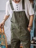 Jesolice Herren Baumwolle Latzhose Vintage Arbeitskleidung Stil - Beige, Oliv, Tan - Verstellbare Träger, Mehrere Taschen - Robuste — Image 11