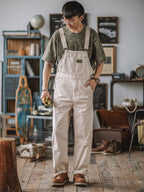 Jesolice Herren Baumwolle Latzhose Vintage Arbeitskleidung Stil - Beige, Oliv, Tan - Verstellbare Träger, Mehrere Taschen - Robuste — Image 7