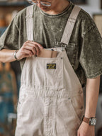 Jesolice Herren Baumwolle Latzhose Vintage Arbeitskleidung Stil - Beige, Oliv, Tan - Verstellbare Träger, Mehrere Taschen - Robuste — Image 9