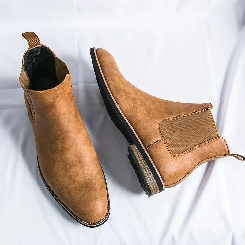 Jesolice Herren Chelsea Stiefeletten – Kunstleder Slip-On Dress Stiefel mit Elastischem Einsatz für stilvolle Freizeit- und formelle Anlässe — Image 2