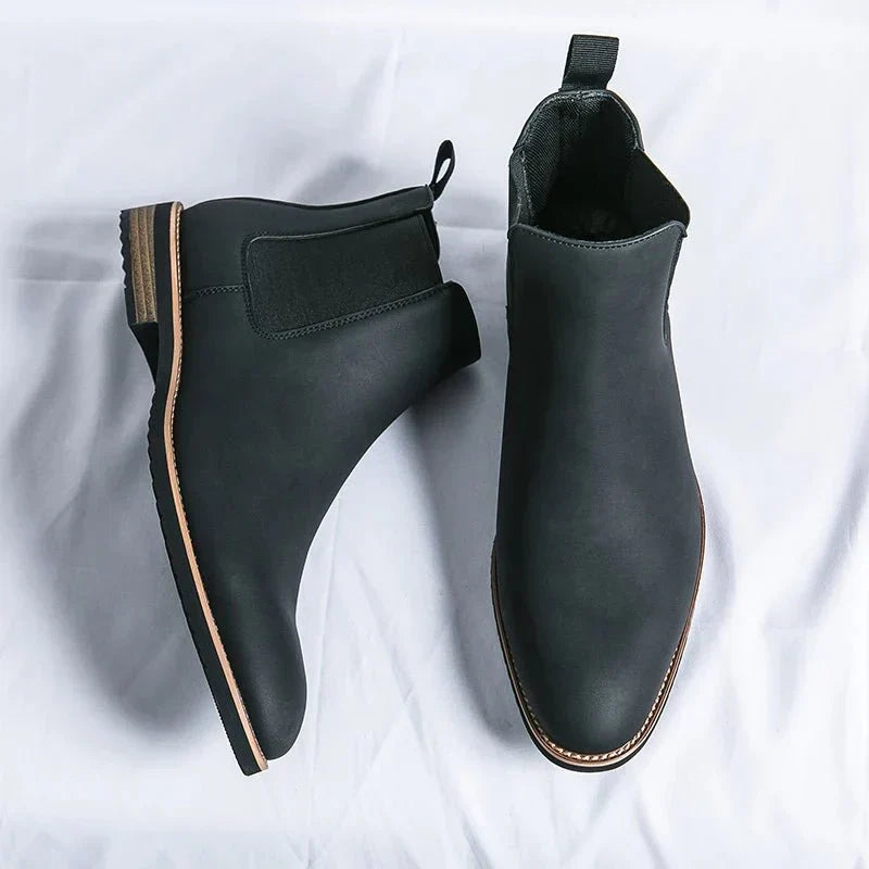 Jesolice Herren Chelsea Stiefeletten – Kunstleder Slip-On Dress Stiefel mit Elastischem Einsatz für stilvolle Freizeit- und formelle Anlässe — Image 3