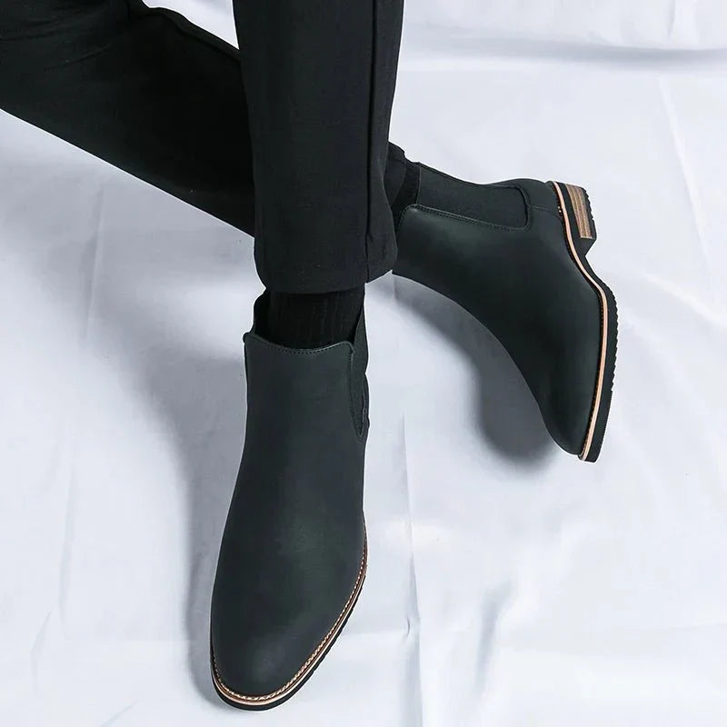 Jesolice Herren Chelsea Stiefeletten – Kunstleder Slip-On Dress Stiefel mit Elastischem Einsatz für stilvolle Freizeit- und formelle Anlässe — Image 7