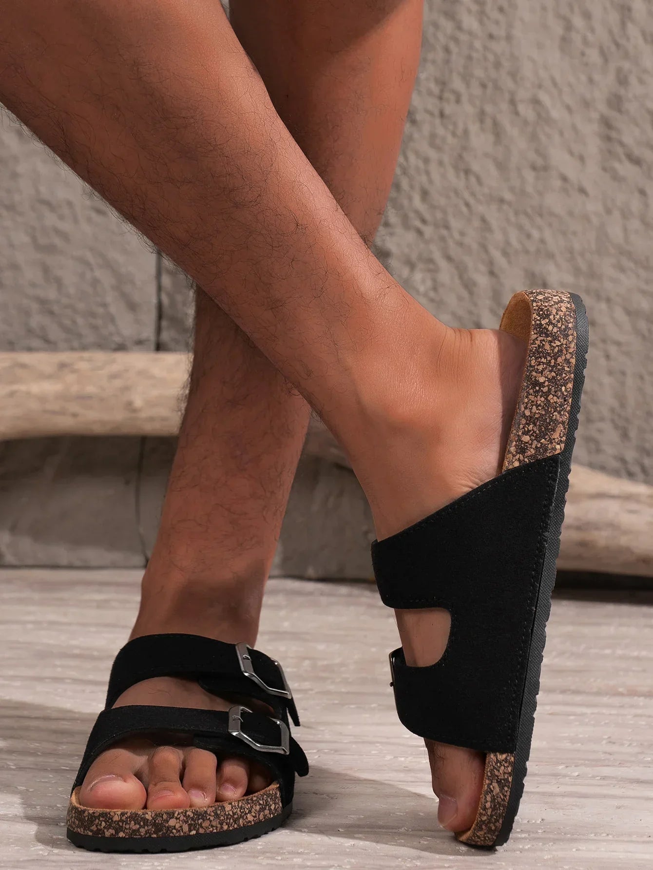 Jesolice Herren Doppelschnalle elegante Korksandalen — Main Image