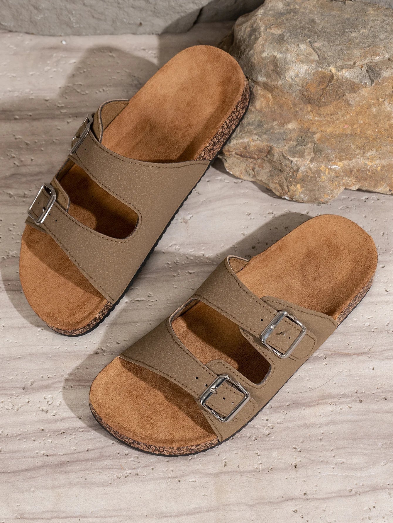 Jesolice Herren Doppelschnalle Korksandalen Bequem — Image 3