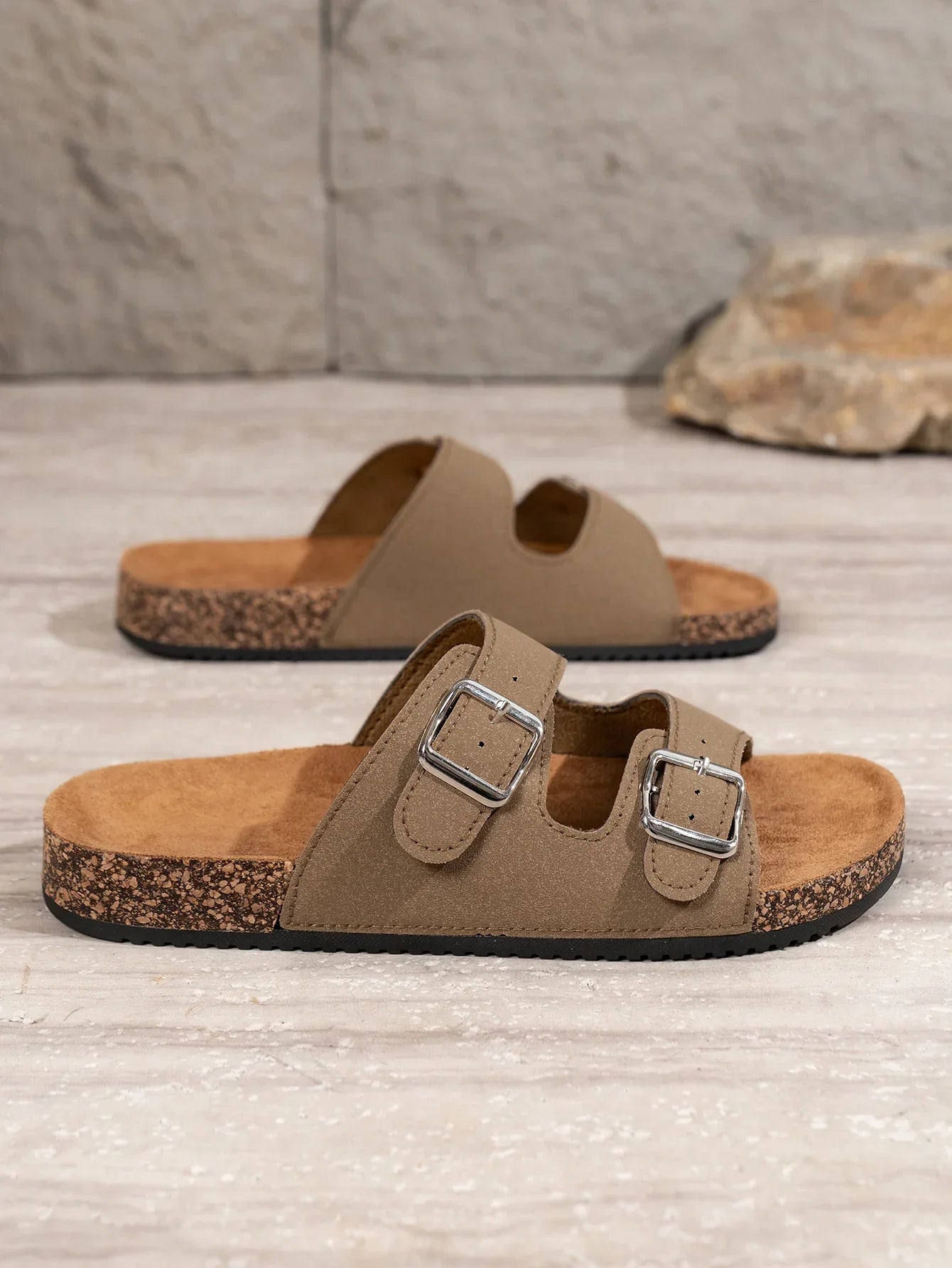 Jesolice Herren Doppelschnalle Korksandalen Bequem — Image 5