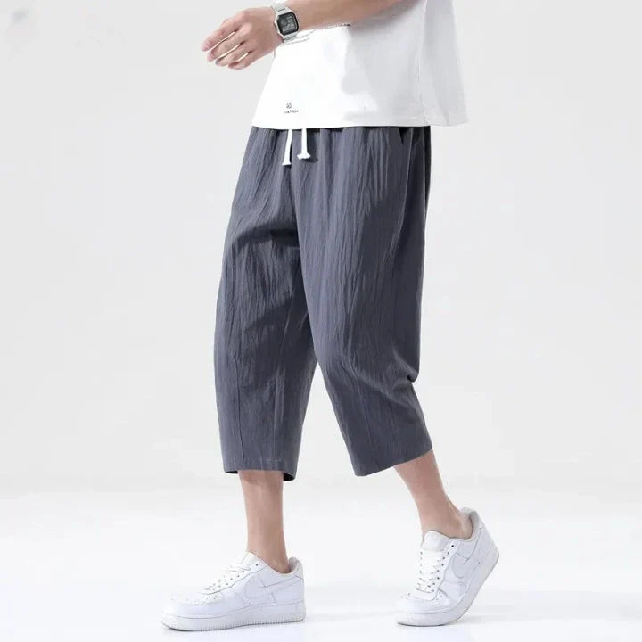 Jesolice Herren Entspannte Passform Baumwoll-Leinen-Hosen – Leichte Atmungsaktive Freizeit-Hosen mit Elastischem Bund Bequem — Image 12