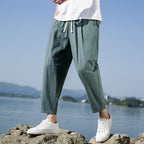 Jesolice Herren Entspannte Passform Baumwoll-Leinen-Hosen – Leichte Atmungsaktive Freizeit-Hosen mit Elastischem Bund Bequem — Image 7
