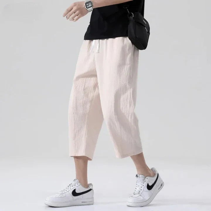 Jesolice Herren Entspannte Passform Baumwoll-Leinen-Hosen – Leichte Atmungsaktive Freizeit-Hosen mit Elastischem Bund Bequem — Image 8