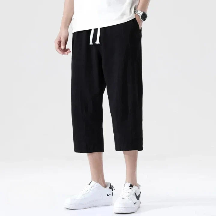 Jesolice Herren Entspannte Passform Baumwoll-Leinen-Hosen – Leichte Atmungsaktive Freizeit-Hosen mit Elastischem Bund Bequem — Image 9