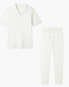 Jesolice Herren Freizeit Poloshirt mit kurzen Ärmeln und Jogginghose Set – Leichter atmungsaktiver Baumwollmix bequemer Freizeitanzug — Main Image