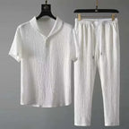 Jesolice Herren Freizeit Poloshirt mit kurzen Ärmeln und Jogginghose Set – Leichter atmungsaktiver Baumwollmix bequemer Freizeitanzug — Image 3
