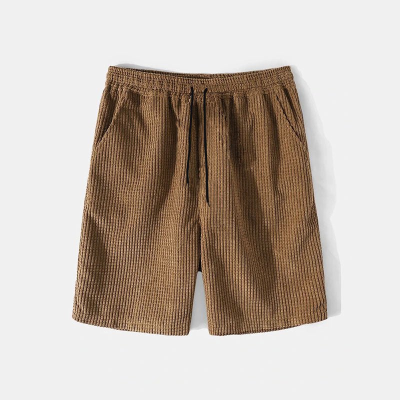 Jesolice Herren Freizeit Waffelstrick Kurzarmshirt und Shorts Set – Atmungsaktives Baumwollmischung Sommer Loungewear mit Knopfleiste und Elastischem Bund Stilvoll — Image 4