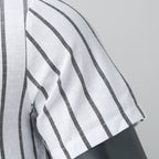 Jesolice Herren Gestreiftes Baumwollmischung Kurzarm Henley Hemd – Leichtes Lässiges Sommeroberteil mit Stehkragen Elegant — Image 8