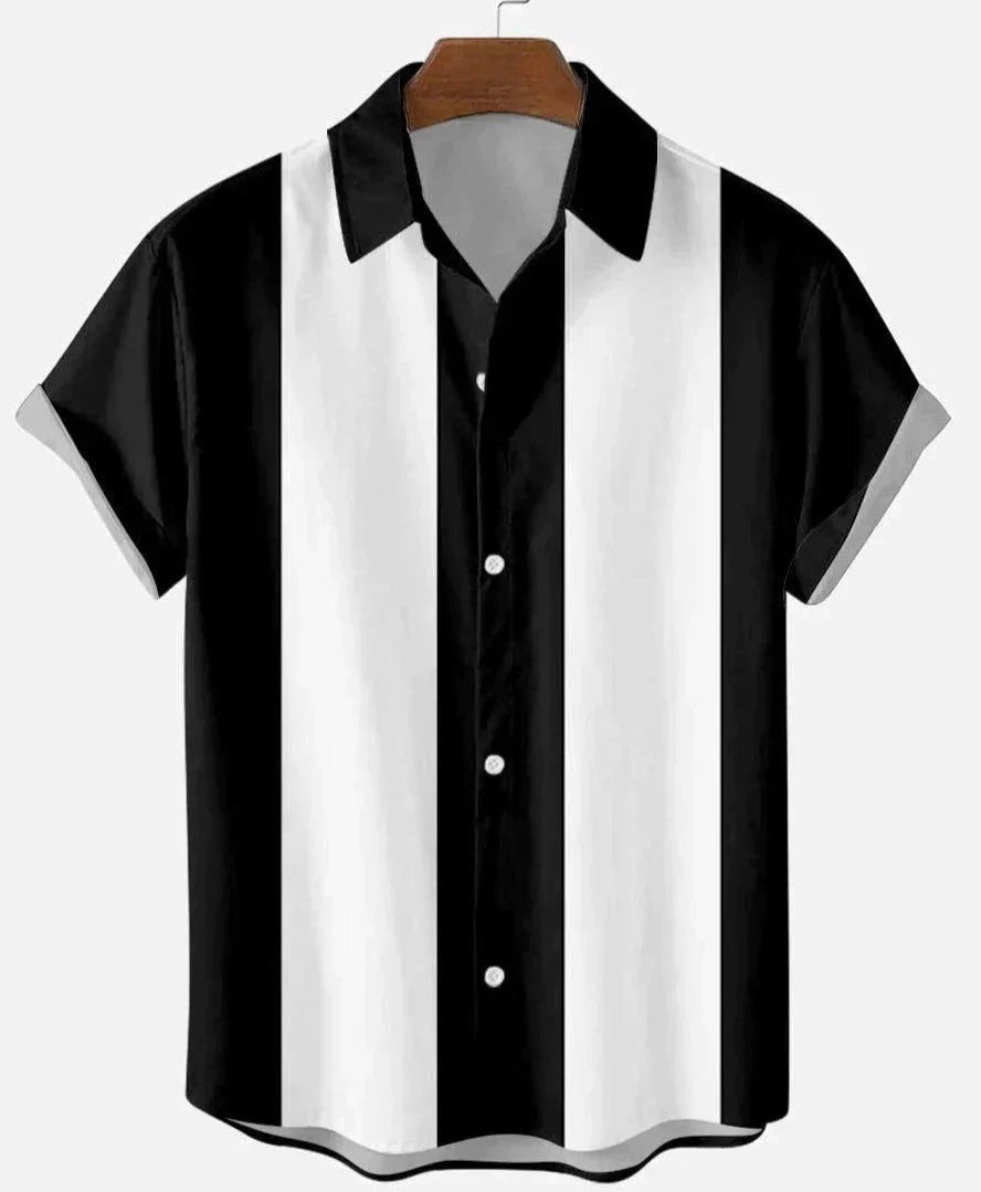 Jesolice Herren Gestreiftes Kurzarm Hemd – Leicht Atmungsaktives Lässiges Sommeroberteil Elegant — Image 4