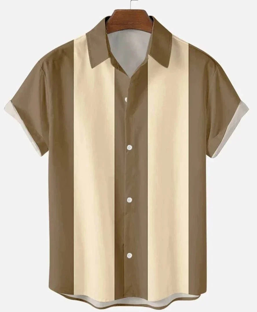 Jesolice Herren Gestreiftes Kurzarm Hemd – Leicht Atmungsaktives Lässiges Sommeroberteil Elegant — Image 6