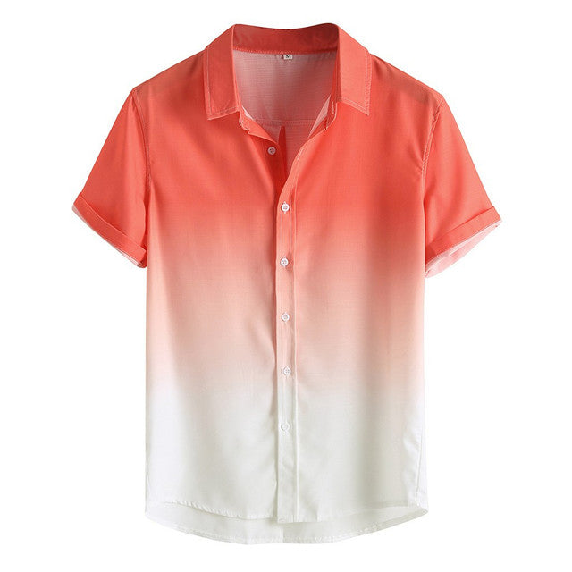 Jesolice Herren Gradient Kurzarm Hemd – Leichtes Lässiges Sommeroberteil mit Ombre-Design Stil — Image 6