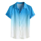 Jesolice Herren Gradient Kurzarm Hemd – Leichtes Lässiges Sommeroberteil mit Ombre-Design Stil — Image 7