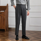 Jesolice Herren Hochtaillierte Wollmischung Plissee-Hosen – Maßgeschneiderte Formelle Geschäftshosen mit Verstellbarem Bund Elegante — Image 2